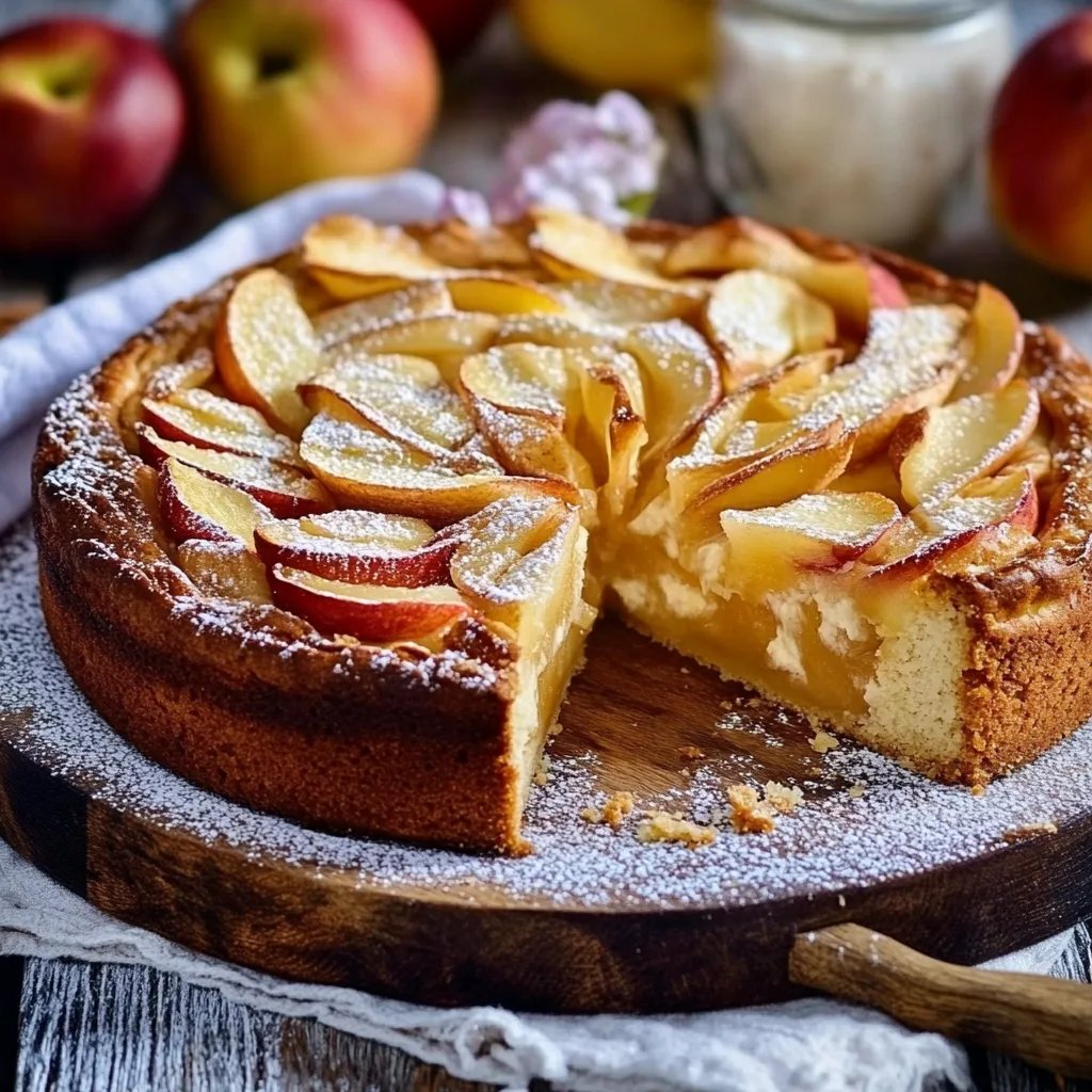 Apfel-Marzipan-Kuchen mit Karamellsoße