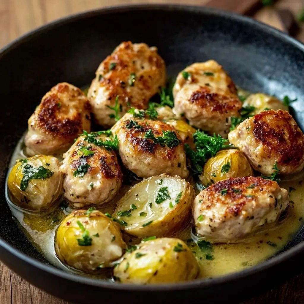 Herzhafter Rosenkohleintopf mit Hackbällchen