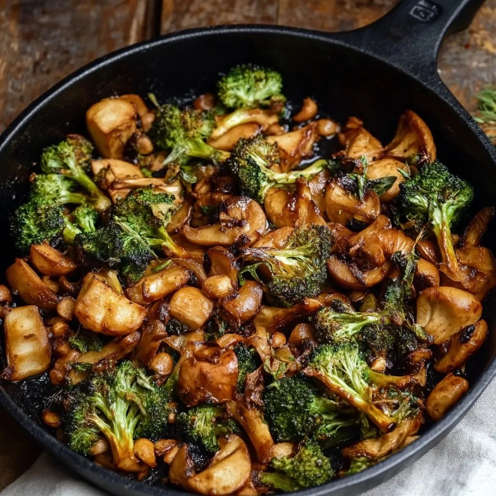 Knoblauch-Brokkoli-Pfanne mit Kichererbsen