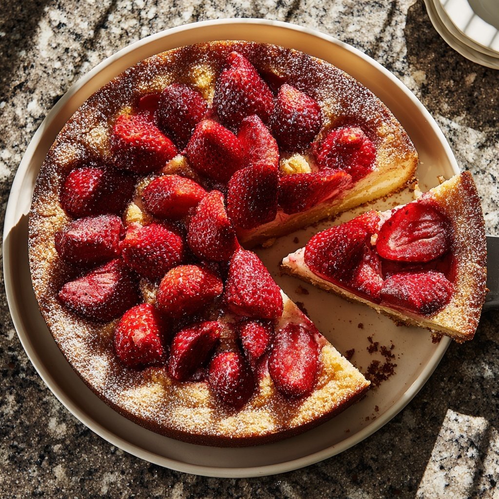 Erdbeer Blechkuchen Mit Zucker Kruste