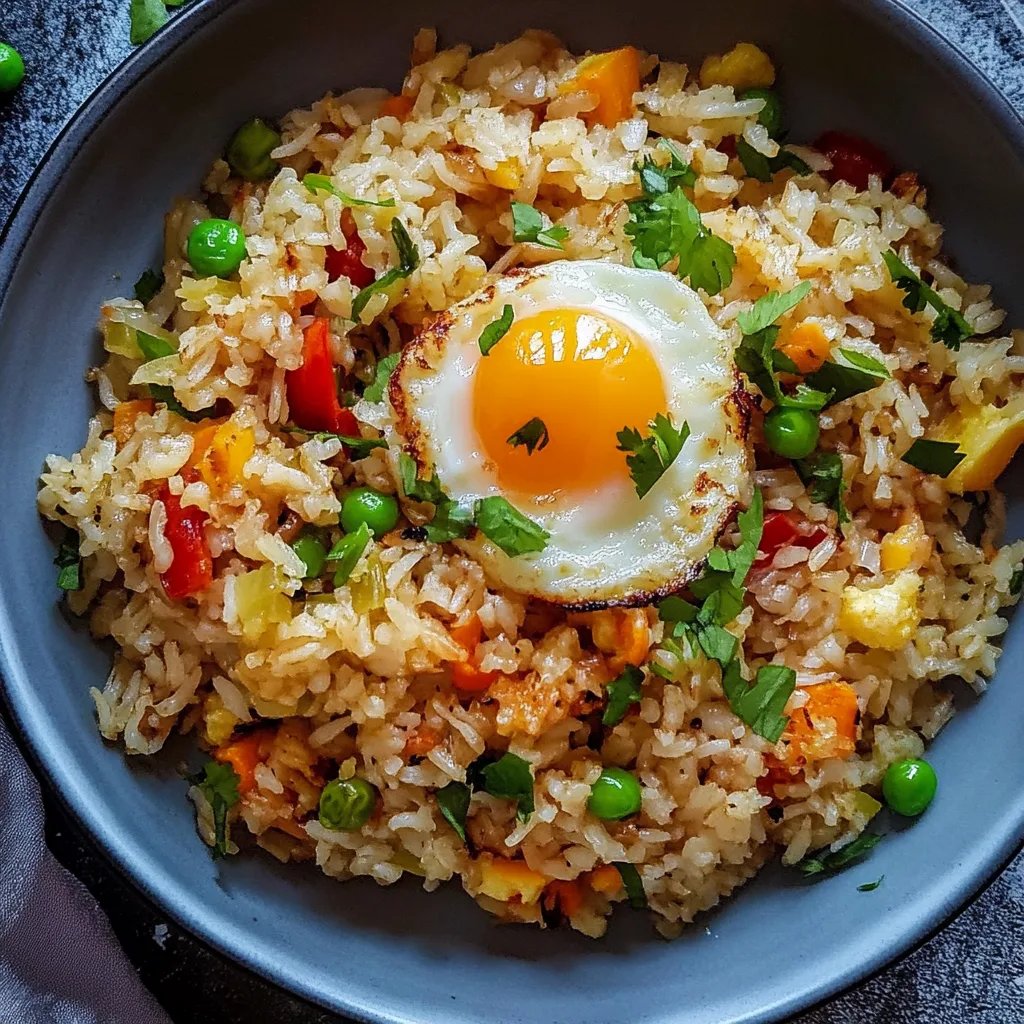 Gebratener Reis mit Ei und Gemüse