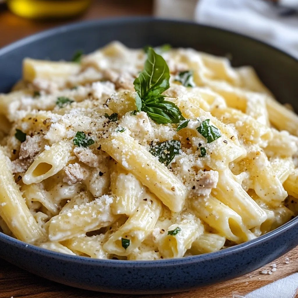 Rigatoni in Hack-Feta-Creme