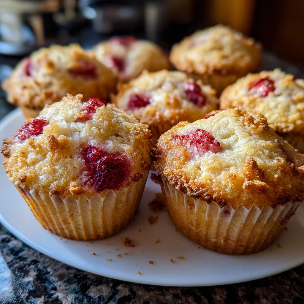 Muffins mit Erdbeerstückchen
