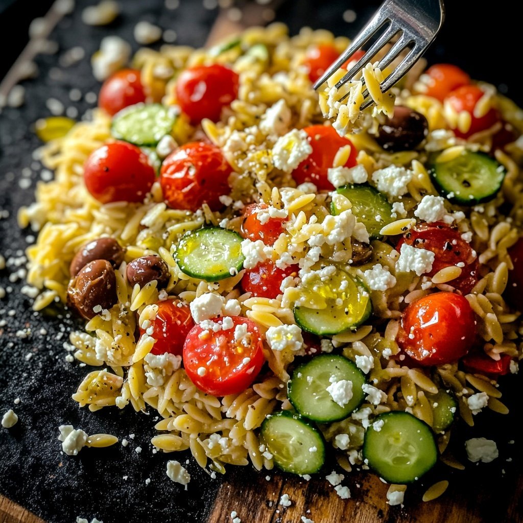 Griechischer Orzo Nudelsalat