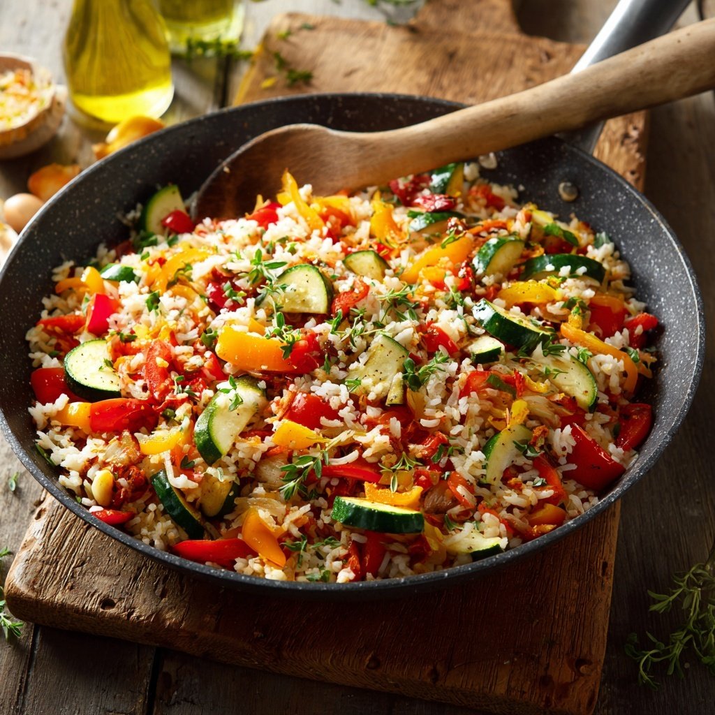 Kalorienarme Pfanne Mit Reis