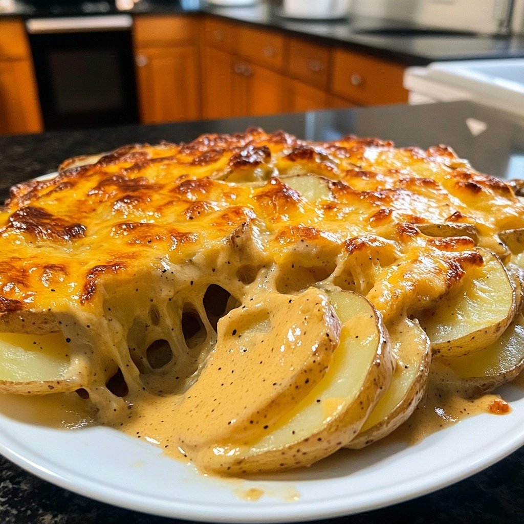 Kartoffelauflauf mit Senfsauce