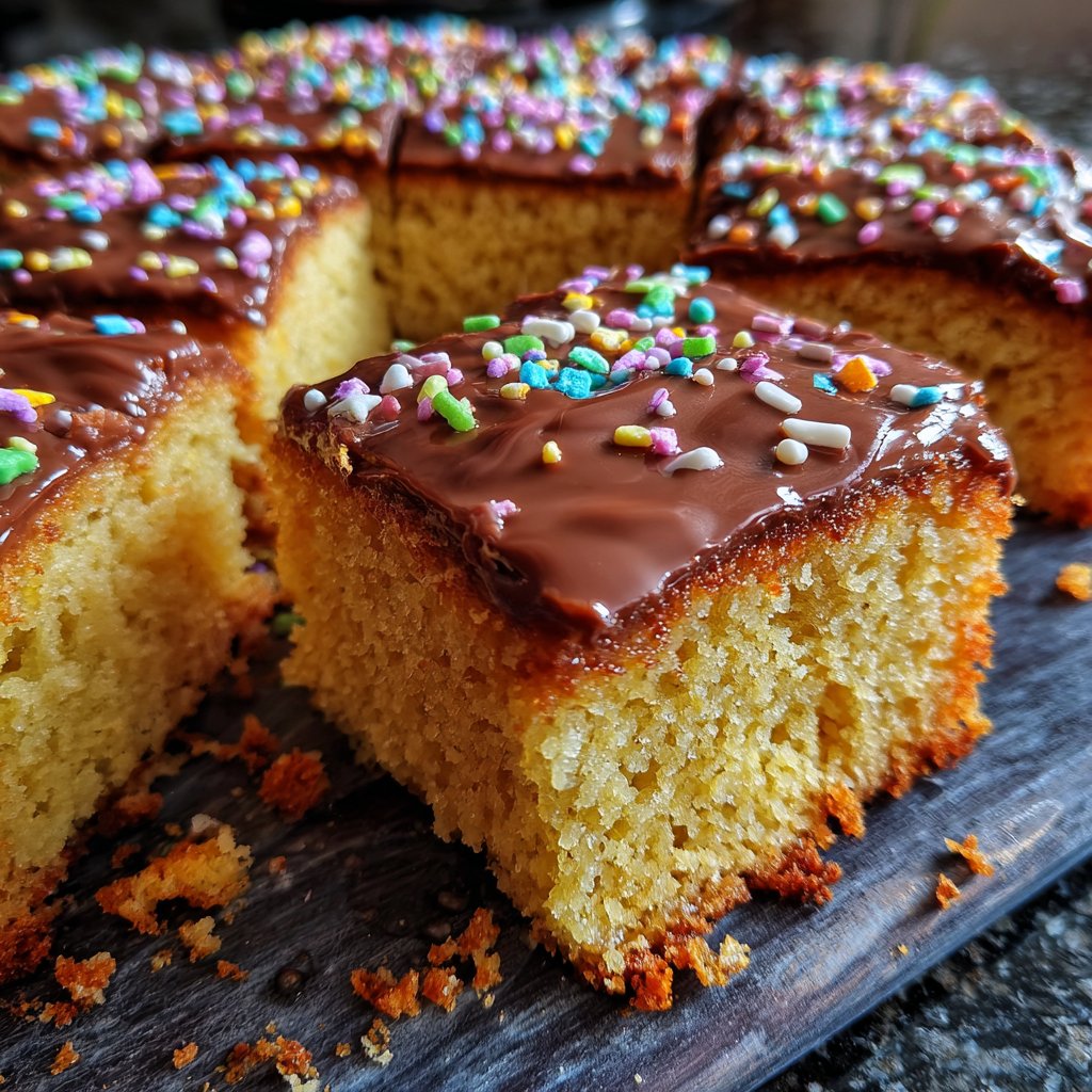 Blechkuchen mit Schokoglasur