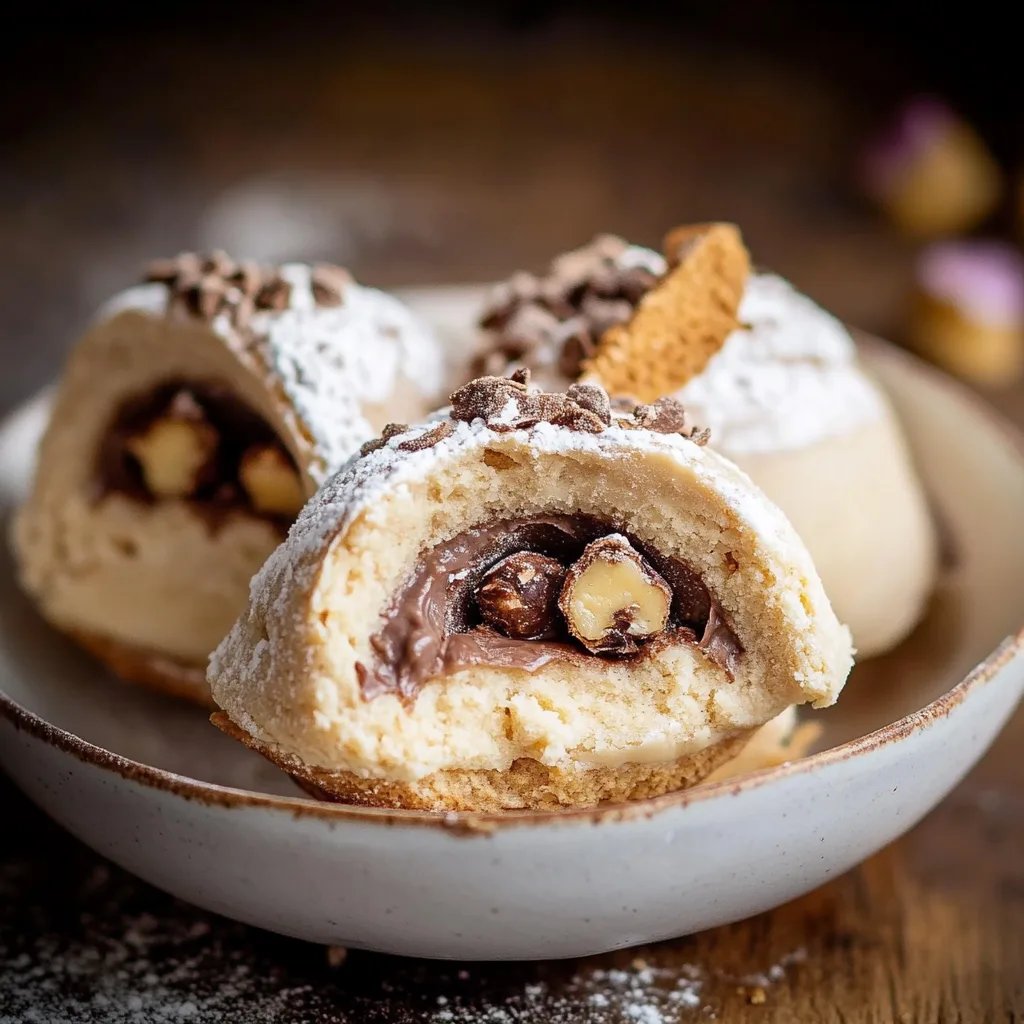 Toffifee-Plätzchen mit Baiserhaube und Butterplätzchenteig