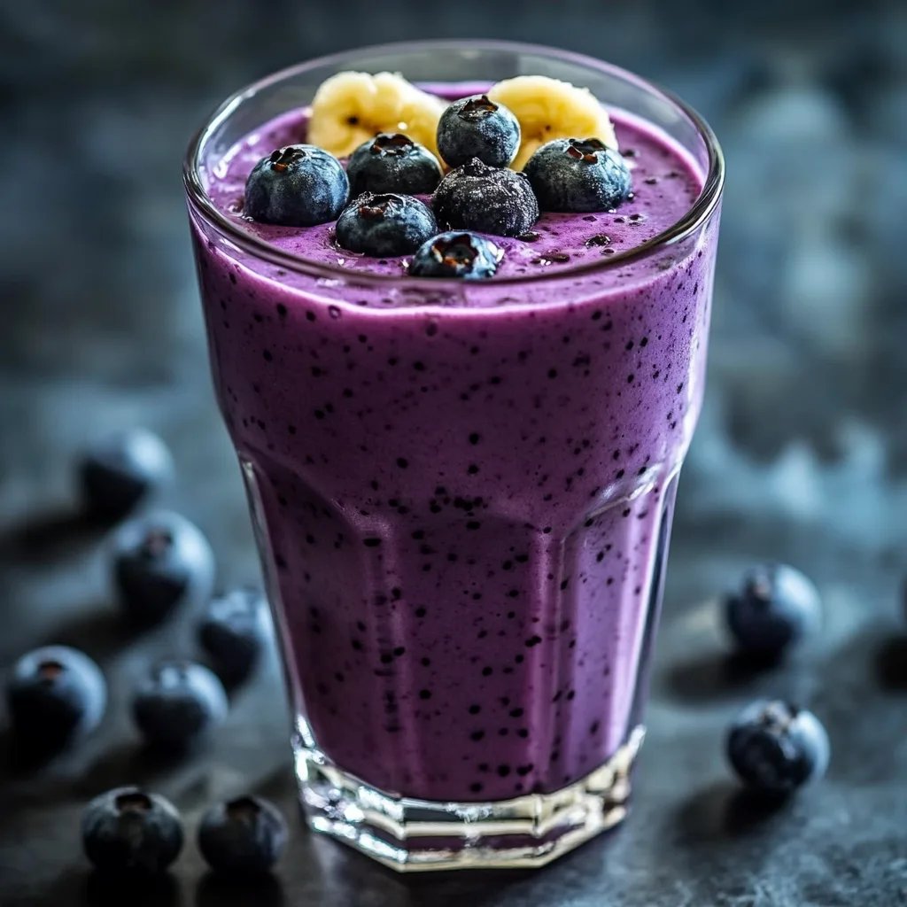 Bananen-Heidelbeer-Erdnussbutter-Smoothie