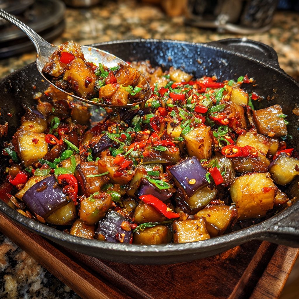 Auberginenpfanne pikant