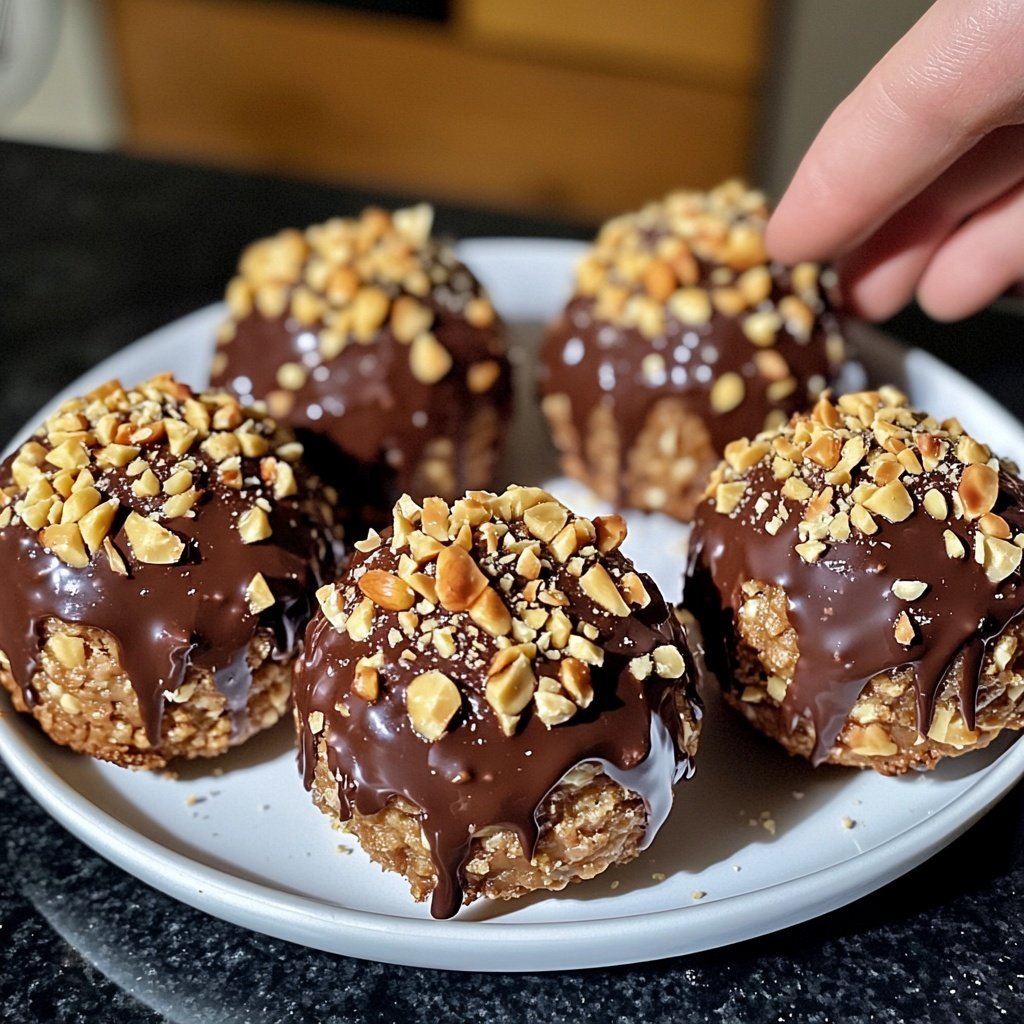 Protein Bällchen mit Erdnuss und Kakao