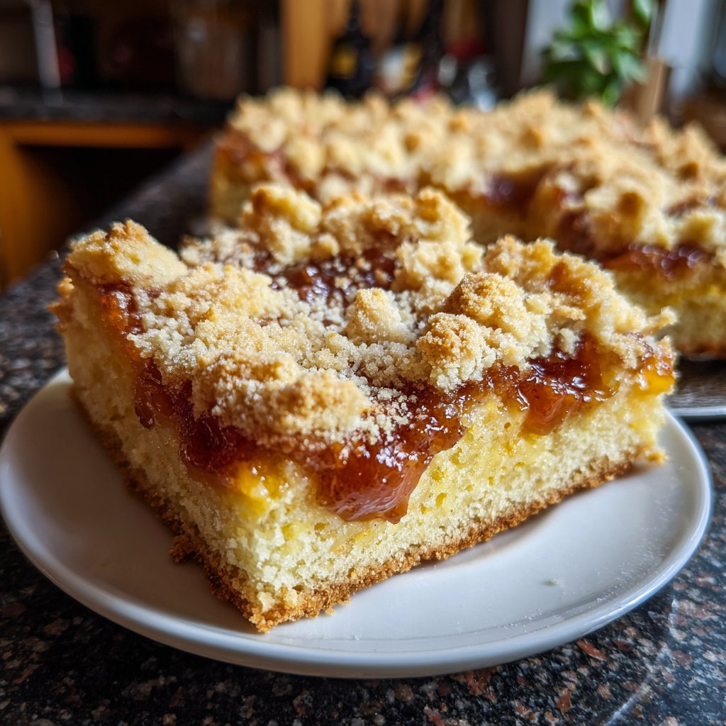 Blechkuchen mit Schmandfüllung