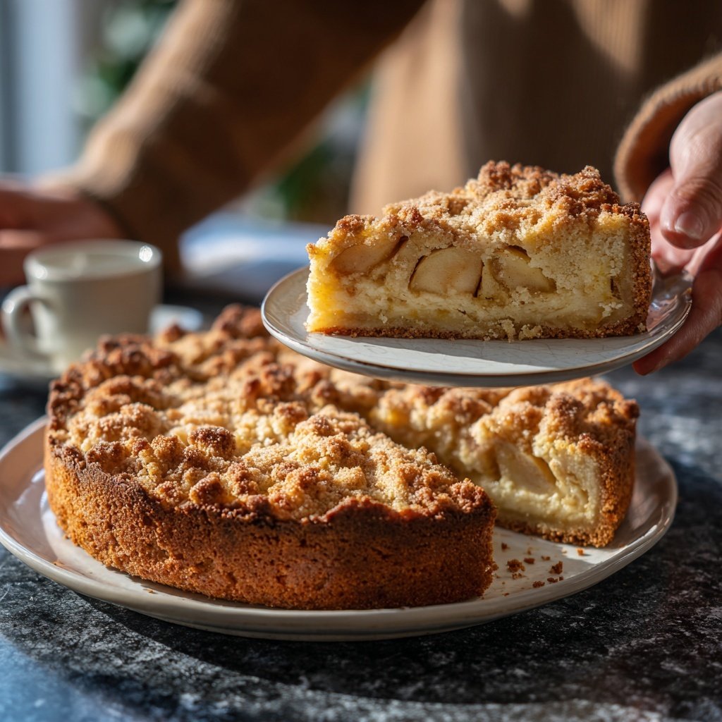 Streuselkuchen Mit Apfel Und Vanille
