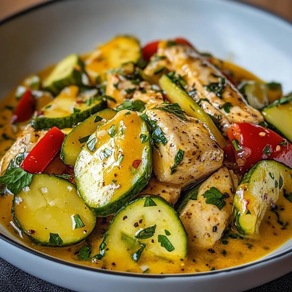 Paprika-Zucchini-Sahne-Hähnchen